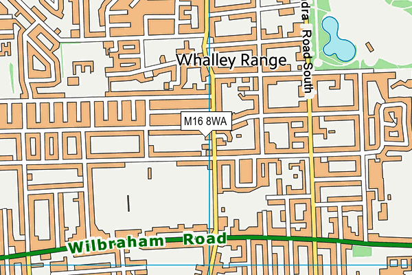 M16 8WA map - OS VectorMap District (Ordnance Survey)