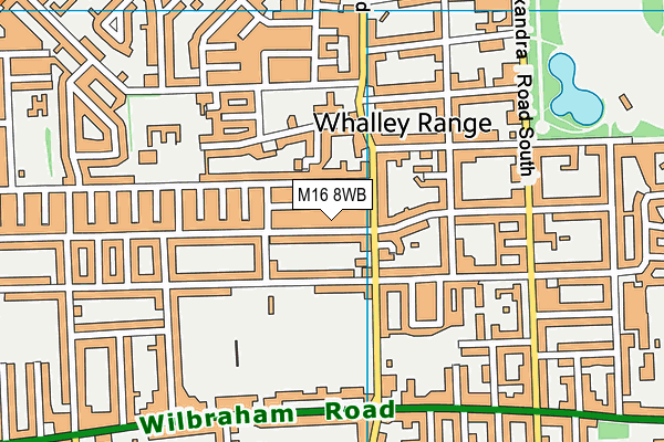 M16 8WB map - OS VectorMap District (Ordnance Survey)