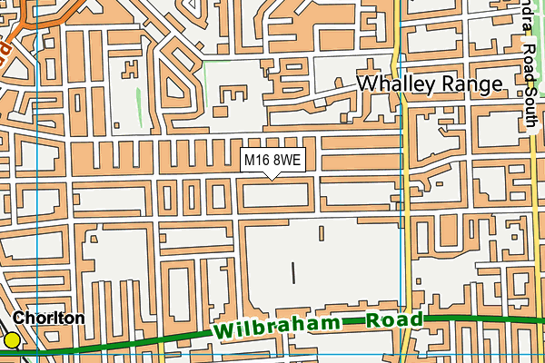 M16 8WE map - OS VectorMap District (Ordnance Survey)