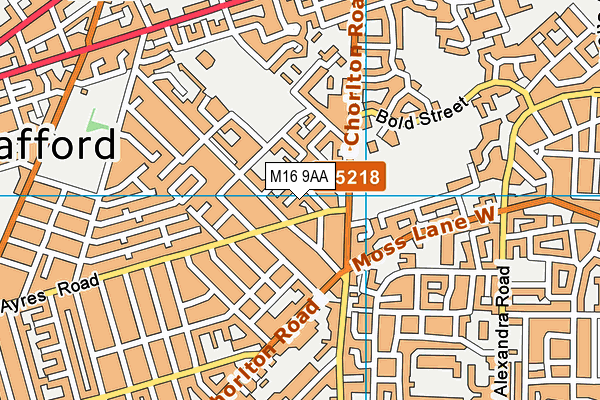 M16 9AA map - OS VectorMap District (Ordnance Survey)