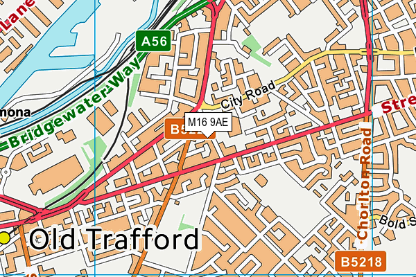 M16 9AE map - OS VectorMap District (Ordnance Survey)