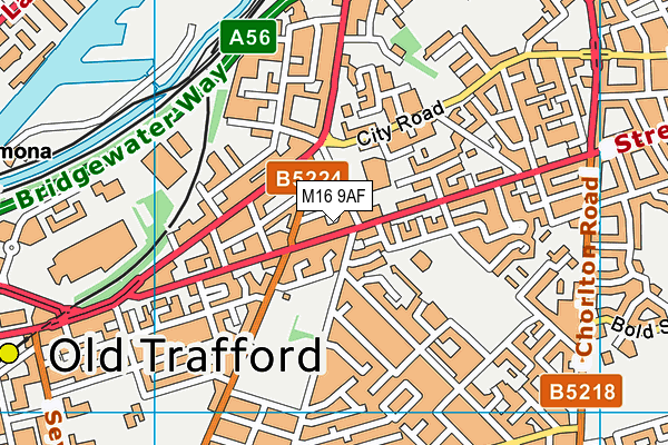 M16 9AF map - OS VectorMap District (Ordnance Survey)