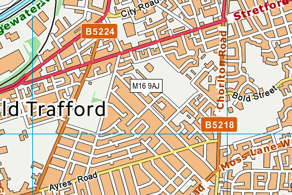 M16 9AJ map - OS VectorMap District (Ordnance Survey)