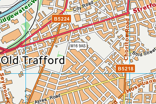 M16 9AS map - OS VectorMap District (Ordnance Survey)