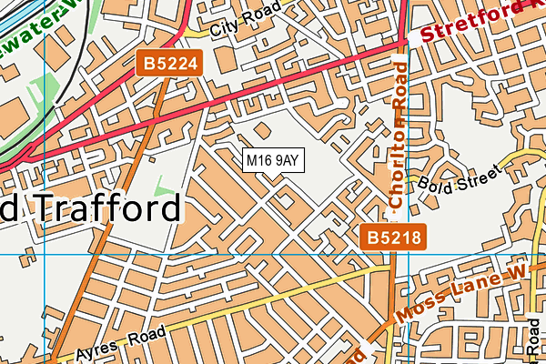 M16 9AY map - OS VectorMap District (Ordnance Survey)