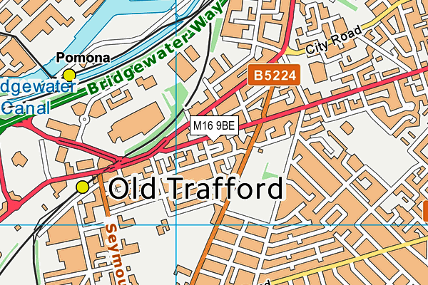 M16 9BE map - OS VectorMap District (Ordnance Survey)