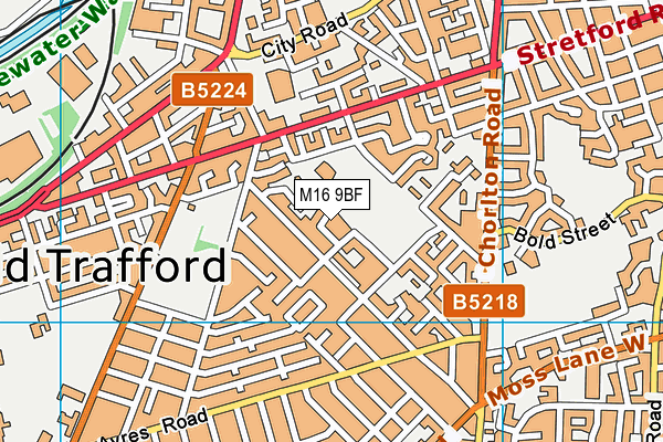 M16 9BF map - OS VectorMap District (Ordnance Survey)