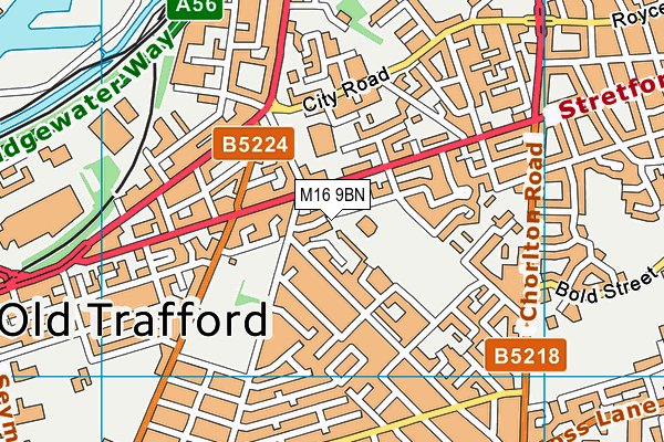 M16 9BN map - OS VectorMap District (Ordnance Survey)