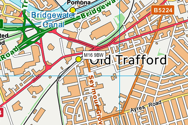 M16 9BW map - OS VectorMap District (Ordnance Survey)