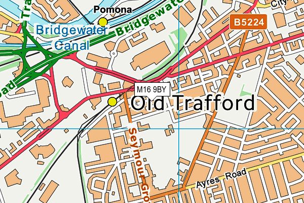 M16 9BY map - OS VectorMap District (Ordnance Survey)