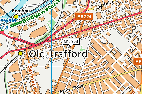 M16 9DB map - OS VectorMap District (Ordnance Survey)