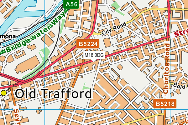 M16 9DG map - OS VectorMap District (Ordnance Survey)