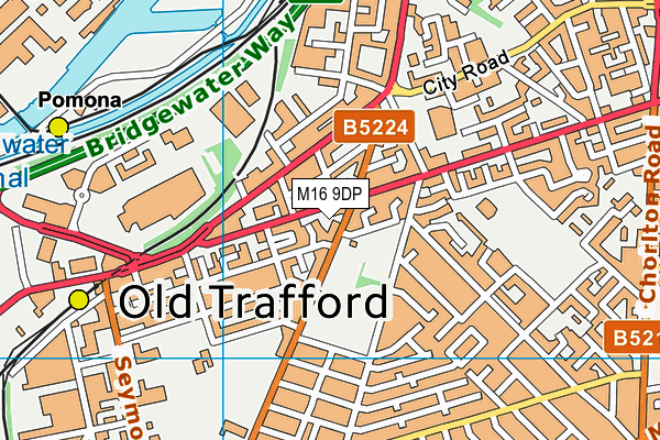 M16 9DP map - OS VectorMap District (Ordnance Survey)