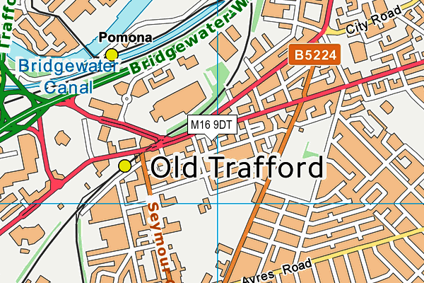 M16 9DT map - OS VectorMap District (Ordnance Survey)