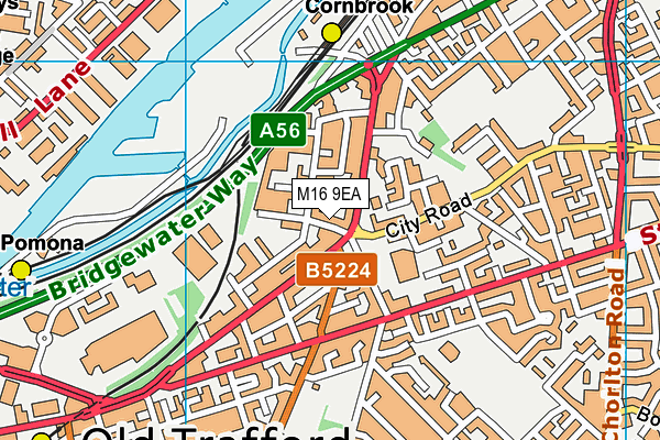 M16 9EA map - OS VectorMap District (Ordnance Survey)