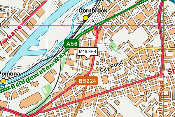 M16 9EB map - OS VectorMap District (Ordnance Survey)