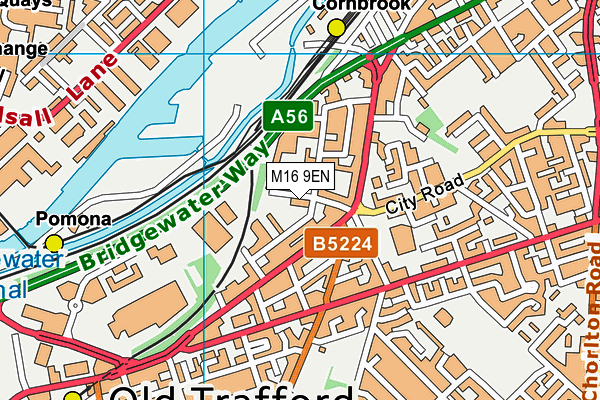 M16 9EN map - OS VectorMap District (Ordnance Survey)