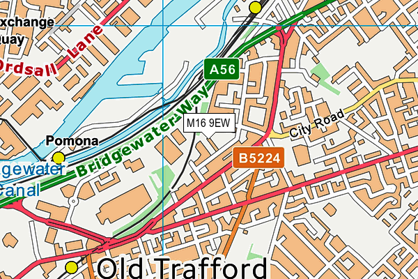 M16 9EW map - OS VectorMap District (Ordnance Survey)