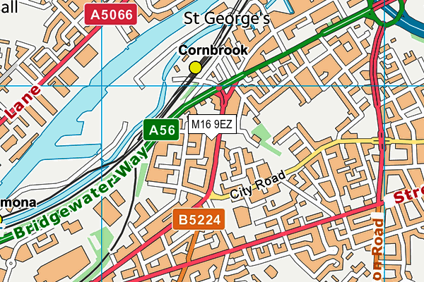 M16 9EZ map - OS VectorMap District (Ordnance Survey)