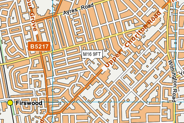 M16 9FT map - OS VectorMap District (Ordnance Survey)