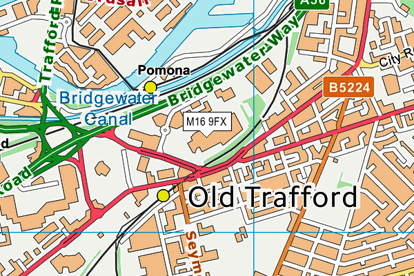 M16 9FX map - OS VectorMap District (Ordnance Survey)