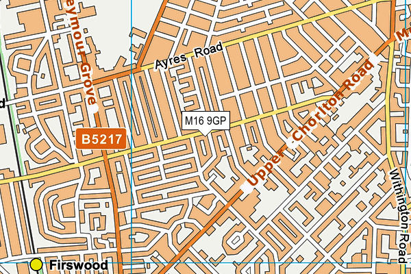 M16 9GP map - OS VectorMap District (Ordnance Survey)