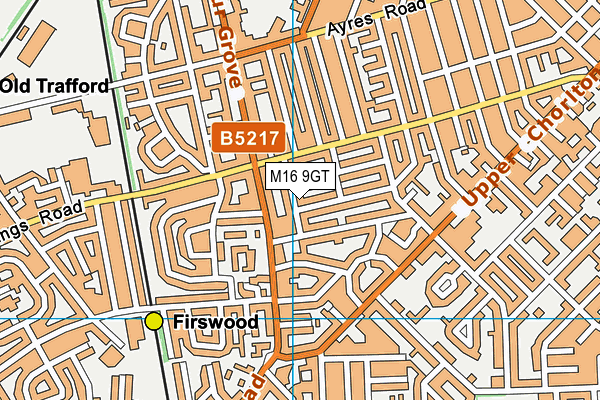 M16 9GT map - OS VectorMap District (Ordnance Survey)