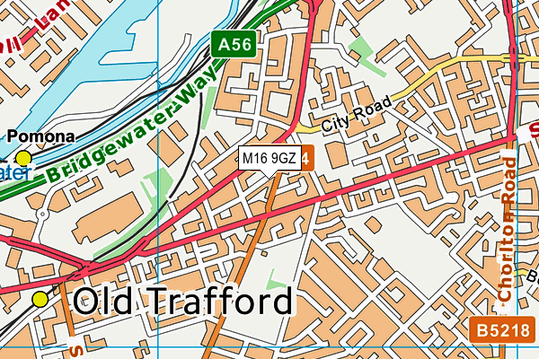 M16 9GZ map - OS VectorMap District (Ordnance Survey)