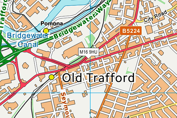 M16 9HU map - OS VectorMap District (Ordnance Survey)