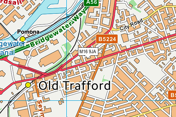 M16 9JA map - OS VectorMap District (Ordnance Survey)