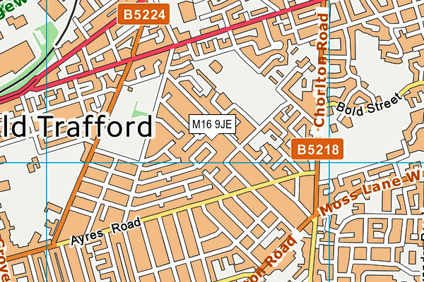 M16 9JE map - OS VectorMap District (Ordnance Survey)