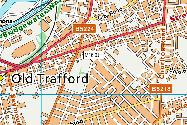 M16 9JH map - OS VectorMap District (Ordnance Survey)