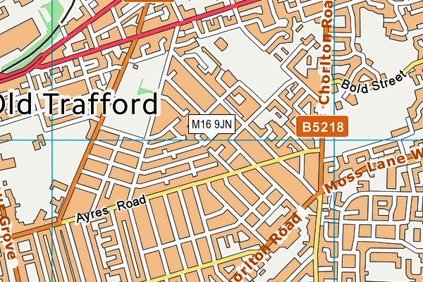 M16 9JN map - OS VectorMap District (Ordnance Survey)