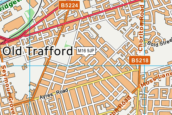 M16 9JP map - OS VectorMap District (Ordnance Survey)