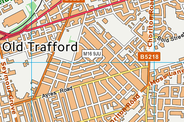 M16 9JU map - OS VectorMap District (Ordnance Survey)