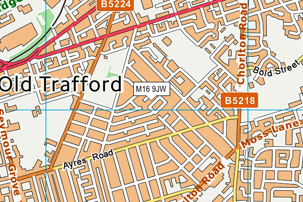 M16 9JW map - OS VectorMap District (Ordnance Survey)