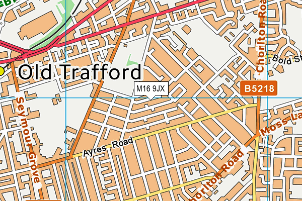 M16 9JX map - OS VectorMap District (Ordnance Survey)