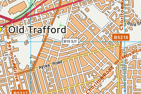 M16 9JY map - OS VectorMap District (Ordnance Survey)