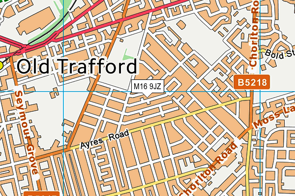 M16 9JZ map - OS VectorMap District (Ordnance Survey)