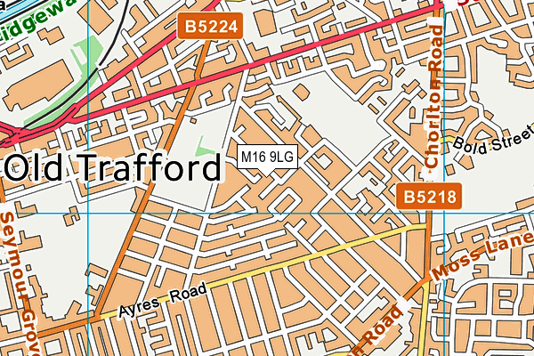 M16 9LG map - OS VectorMap District (Ordnance Survey)