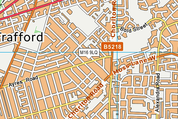 M16 9LQ map - OS VectorMap District (Ordnance Survey)