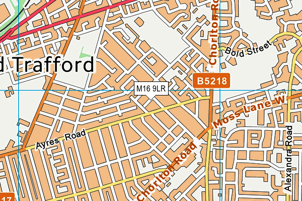 M16 9LR map - OS VectorMap District (Ordnance Survey)