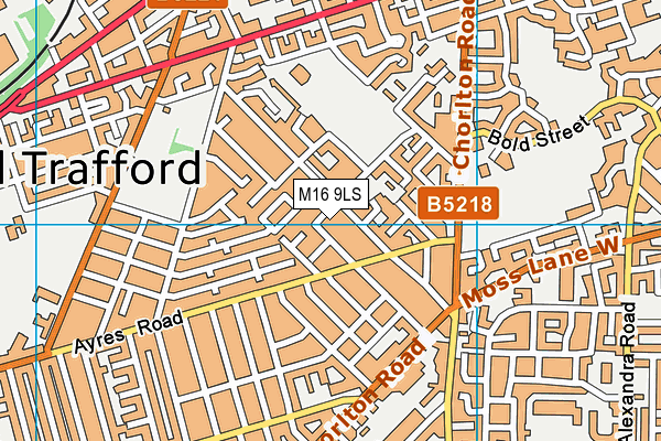 M16 9LS map - OS VectorMap District (Ordnance Survey)