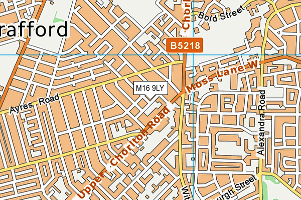 M16 9LY map - OS VectorMap District (Ordnance Survey)