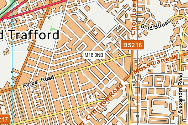 M16 9NB map - OS VectorMap District (Ordnance Survey)