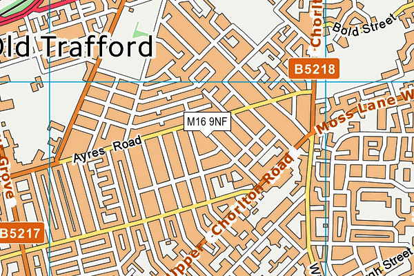 M16 9NF map - OS VectorMap District (Ordnance Survey)