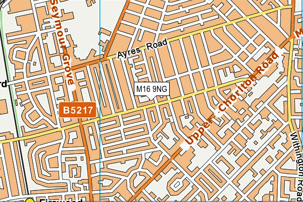 M16 9NG map - OS VectorMap District (Ordnance Survey)