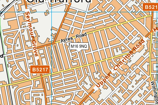 M16 9NQ map - OS VectorMap District (Ordnance Survey)