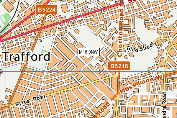 M16 9NW map - OS VectorMap District (Ordnance Survey)