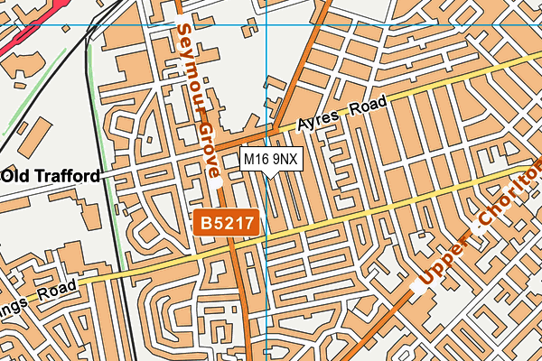 M16 9NX map - OS VectorMap District (Ordnance Survey)